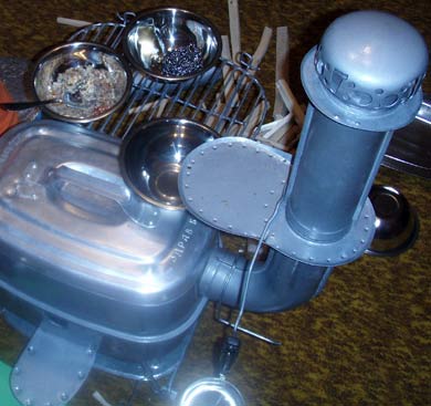 переносная печь Дымок - модификация. Вид со стороны трубы