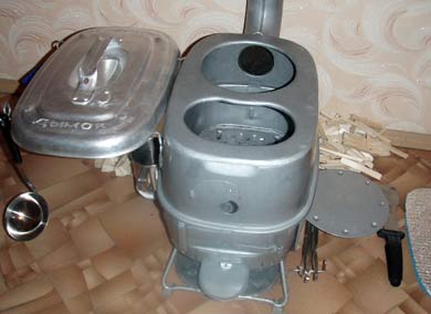 туристическая печь Дымок - модификация для чайника